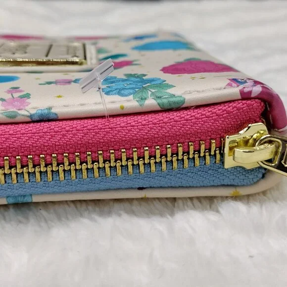 Loungefly Disney Sleeping Beauty Floral Fairy Godmothers Wallet + BONUS Purse ** - Picture 6 of 12